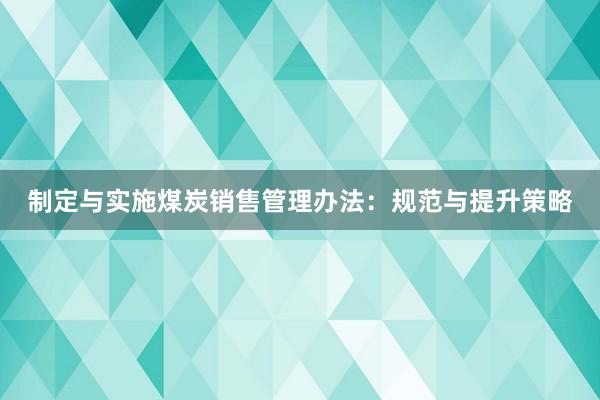 制定与实施煤炭销售管理办法：规范与提升策略